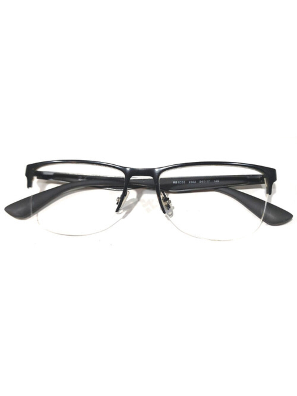 Ray Ban RB6335 2503 Black Metal Rectangle Eyeglasses Frame 54-17 145 No Lenses